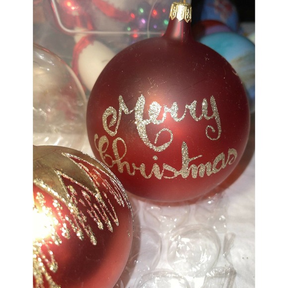 Vintage 4in Embellished Mixed Lot Blown Glass Christmas Ornaments 3E33 - Picture 3 of 11